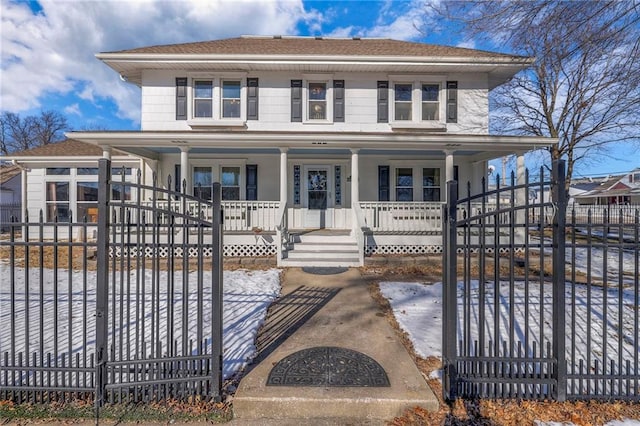 farmhouse-style home featuring a porch