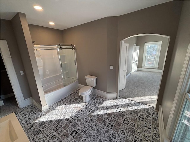 bathroom with  shower combination and toilet