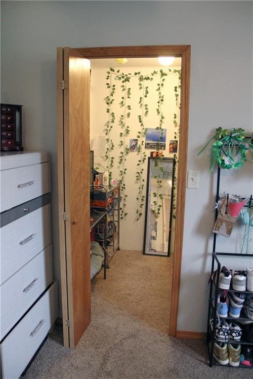 interior space featuring carpet