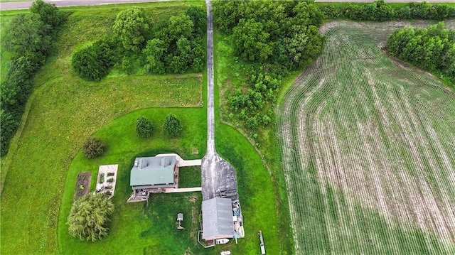 bird's eye view with a rural view