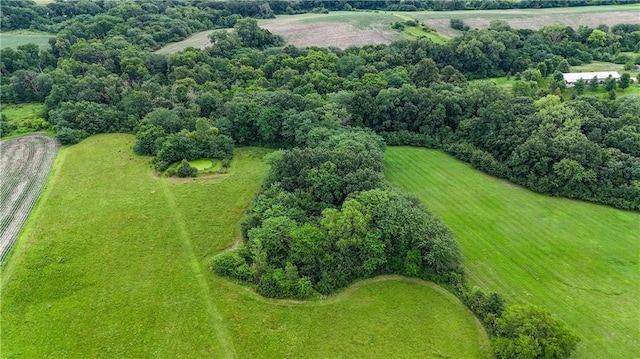 drone / aerial view with a rural view