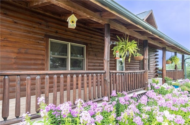 view of property exterior with a porch