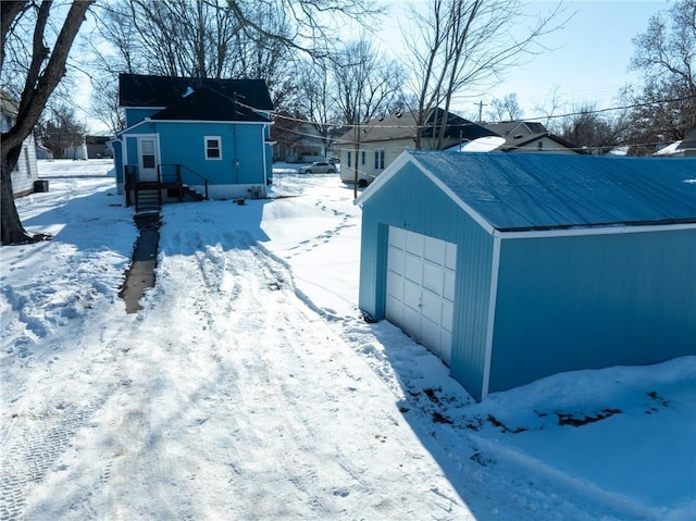 exterior space featuring a garage