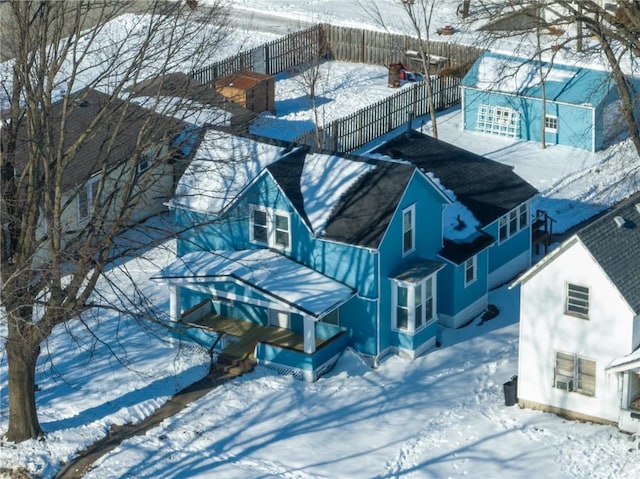 view of snowy aerial view