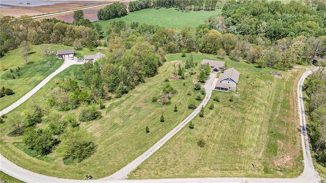 drone / aerial view featuring a rural view