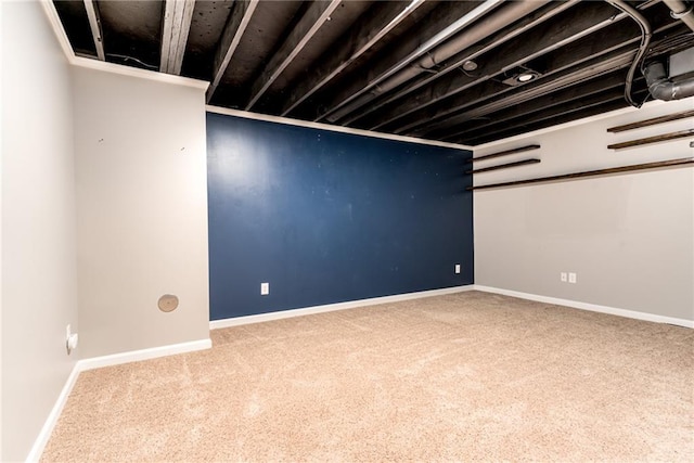 basement featuring carpet floors