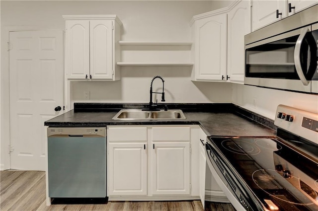 kitchen featuring sink, white cabinetry, and appliances with stainless steel finishes