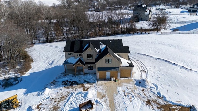 view of snowy aerial view