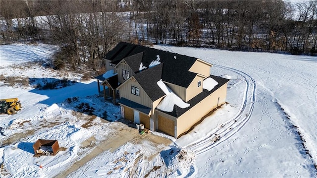 view of snowy aerial view