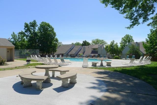 view of pool featuring a patio area