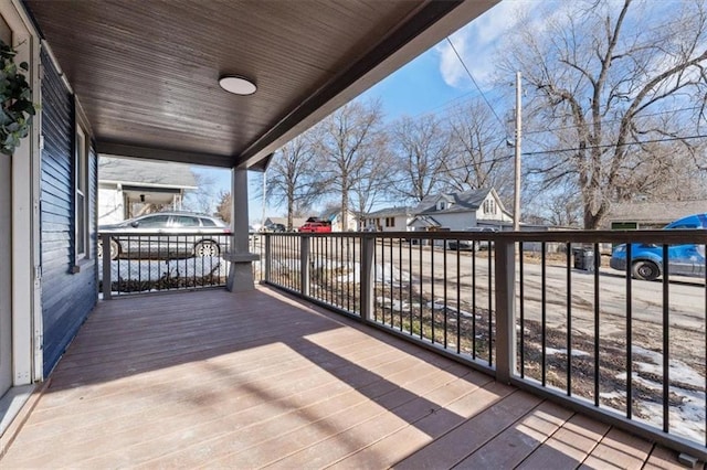 wooden deck with covered porch