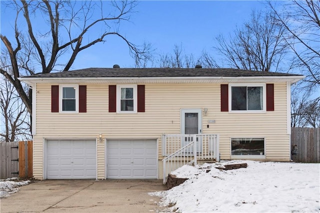 bi-level home with a garage