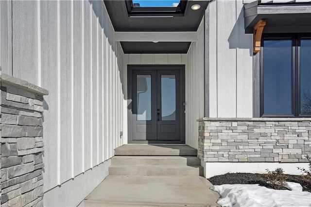 entrance to property with french doors