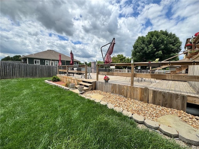 304 S Jackson St, Archie, MO 64725 - view of yard featuring a deck