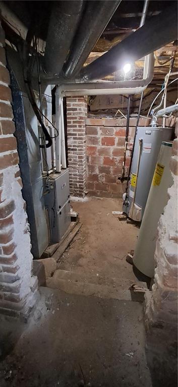 basement with gas water heater