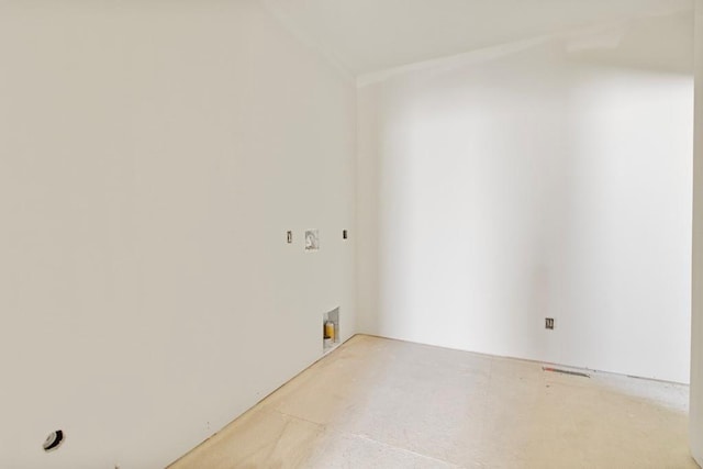 unfurnished room with concrete flooring