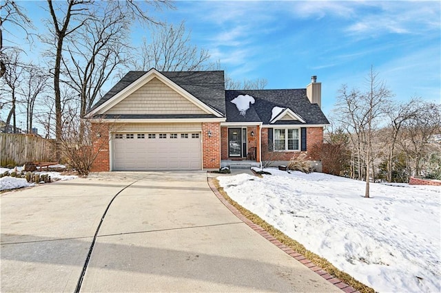 view of front of house with a garage