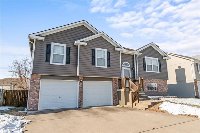 split foyer home with a garage