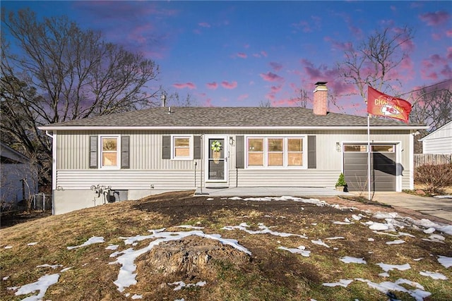 view of front of house featuring a garage