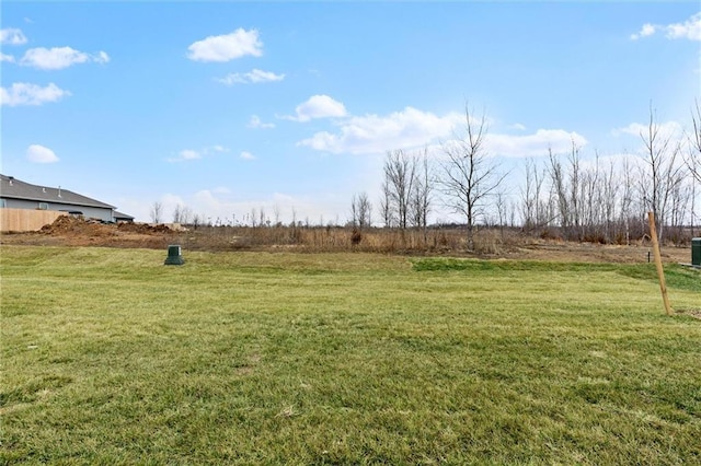 view of yard with a rural view