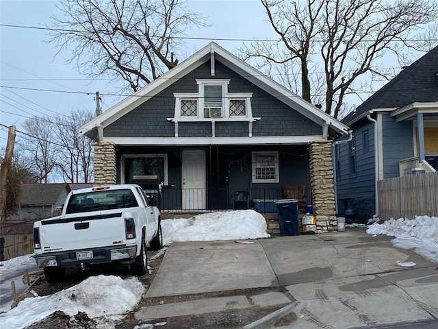 view of front of home with a porch