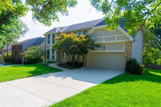 view of front of home with a front yard