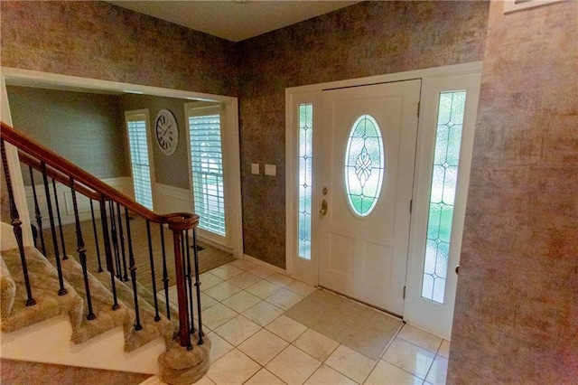 view of tiled foyer