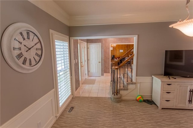 interior space featuring ornamental molding