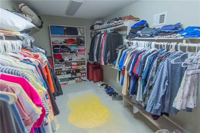 walk in closet with carpet