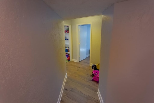 hall featuring light hardwood / wood-style floors