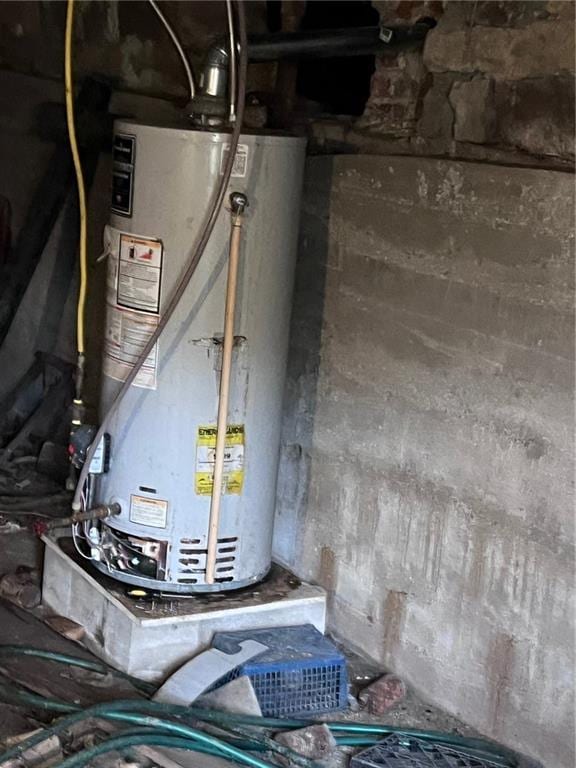 utility room with gas water heater