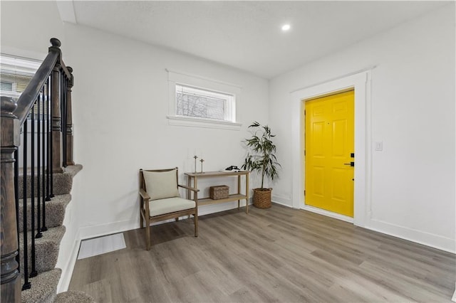 entrance foyer featuring light hardwood / wood-style floors