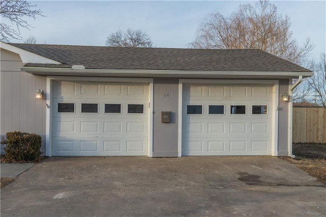 view of garage