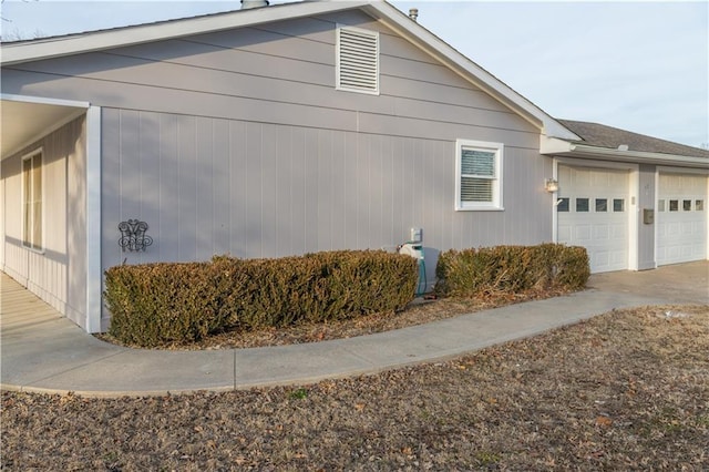 view of home's exterior featuring a garage