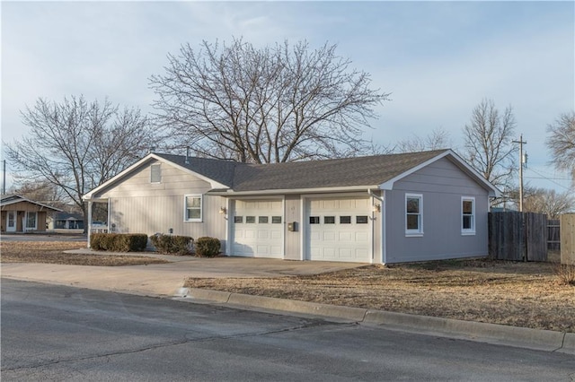 view of property exterior with a garage