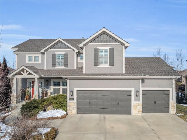 view of front of property featuring a garage