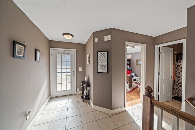 view of tiled foyer