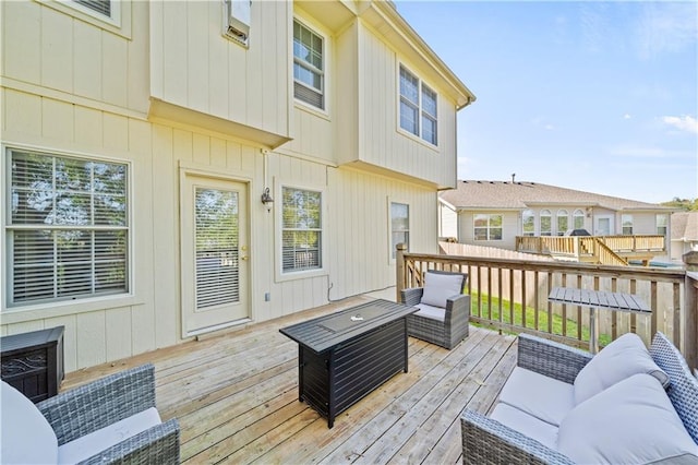 deck with an outdoor living space