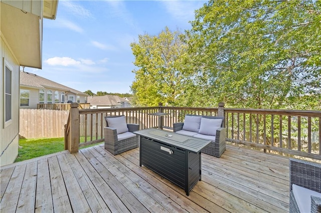 deck featuring an outdoor hangout area