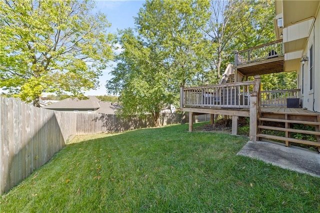 view of yard featuring a deck