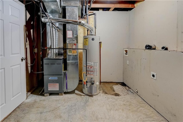 828 SW Harvest Dr, Grain Valley, MO 64029 - utility room with gas water heater and heating unit