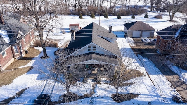 view of snowy aerial view