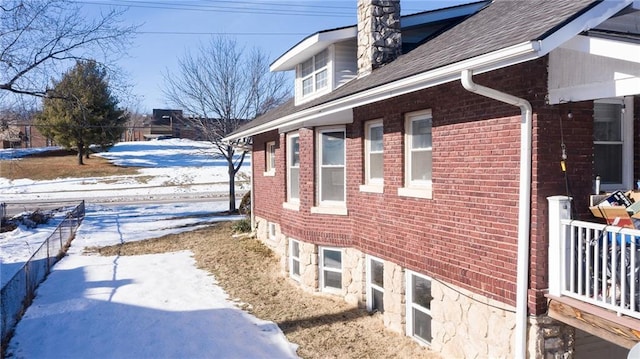 view of snowy exterior