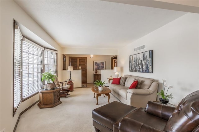 living room with carpet floors