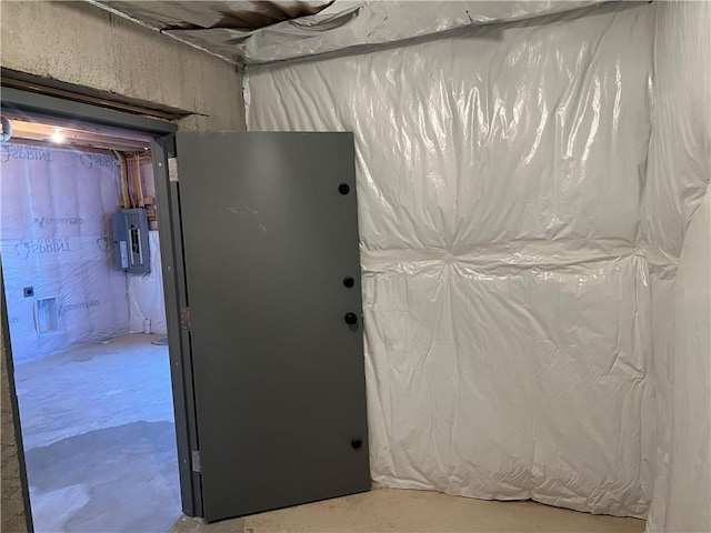 interior space with electric panel