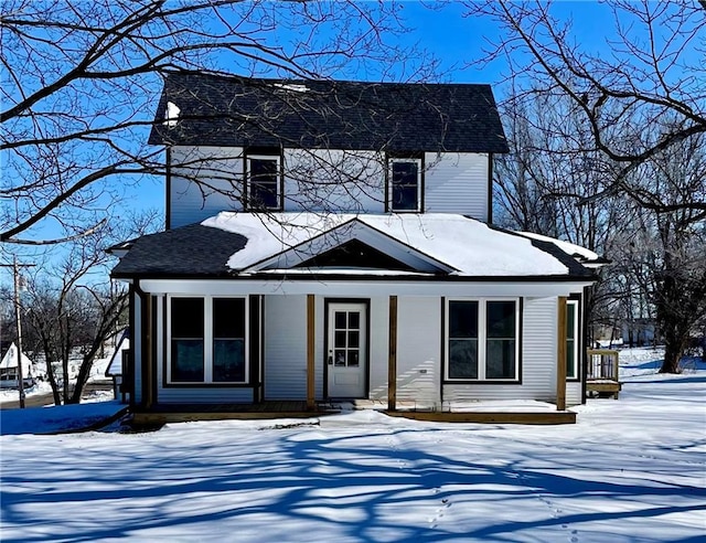 view of front of property featuring covered porch