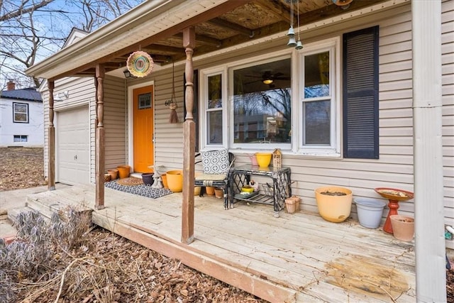 exterior space with a garage