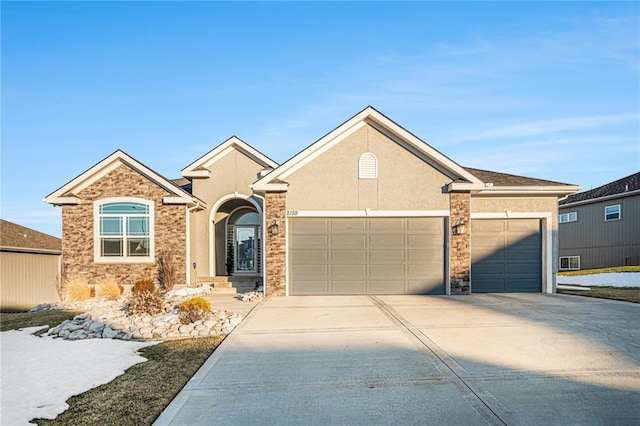 view of front of home with a garage