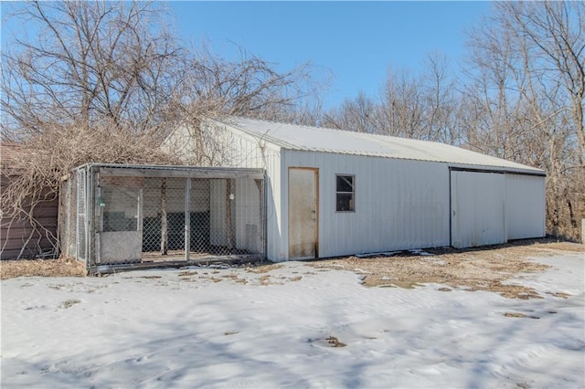 view of snow covered structure