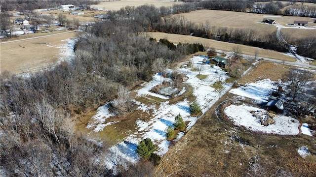 aerial view featuring a rural view